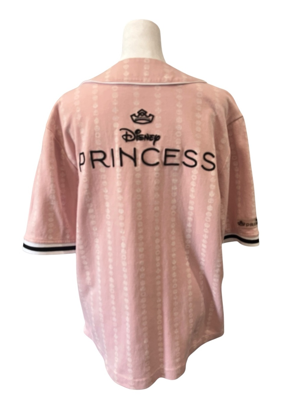 Disney Pink Princess Short Sleeve Jersey with Black Trim Size Small
